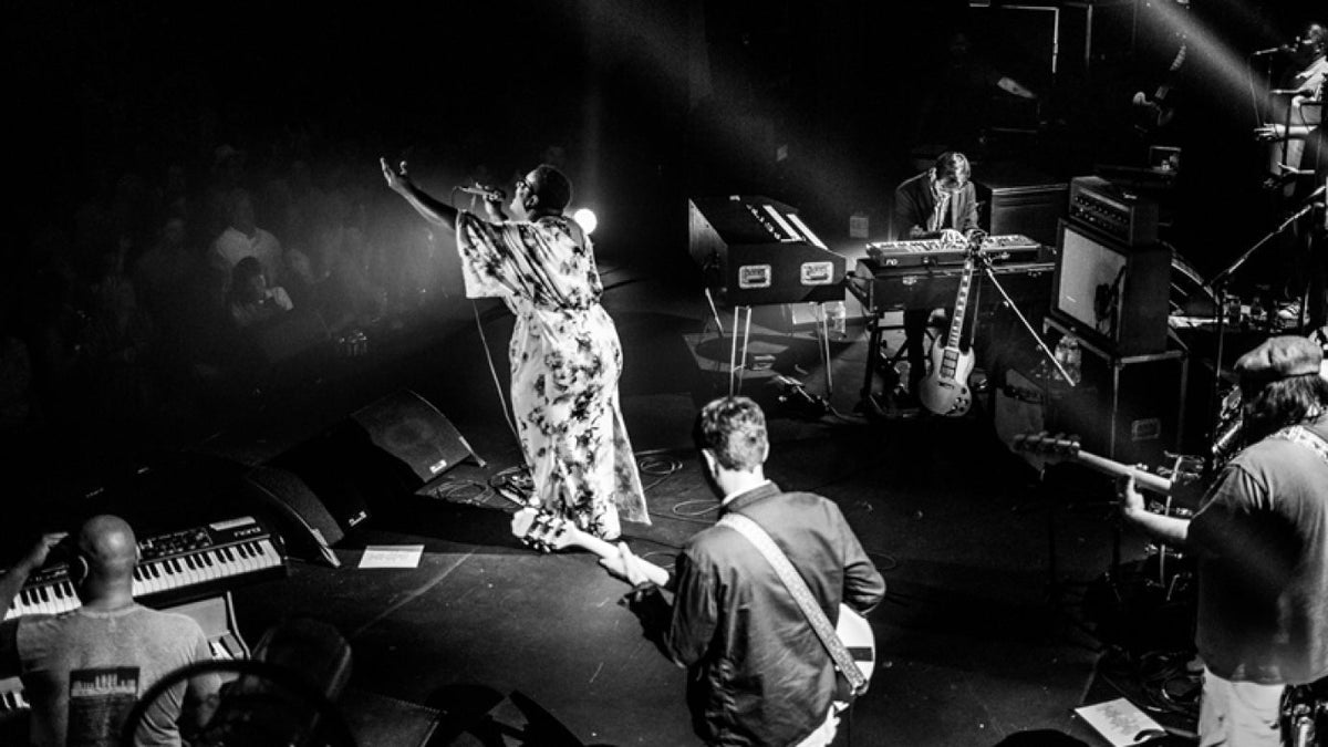 Brittany Howard sings in front of a crowd.