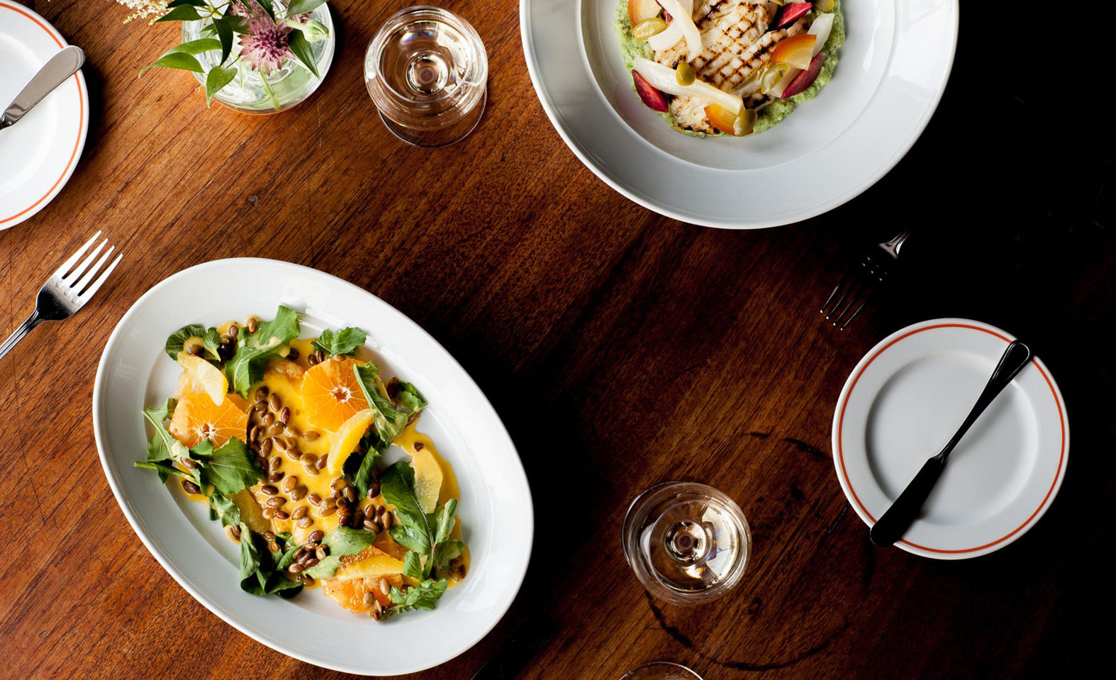 Dishes at Fig restaurant.