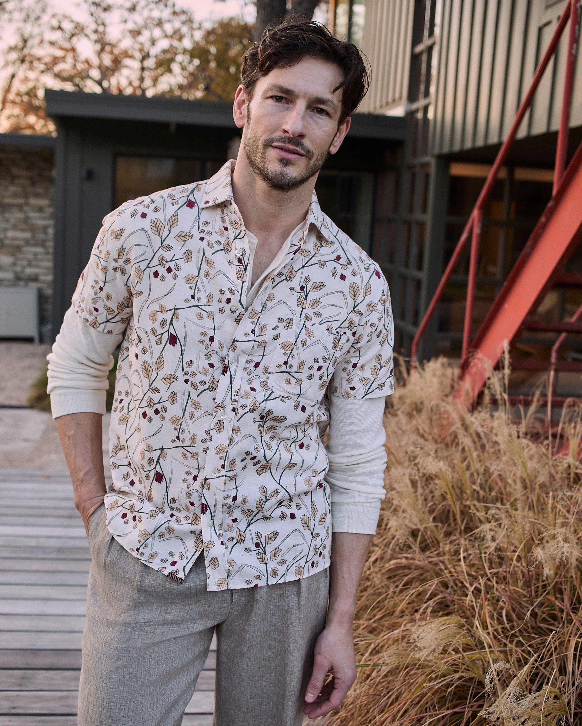 Short Sleeve Textural Sea Oat Treme Shirt