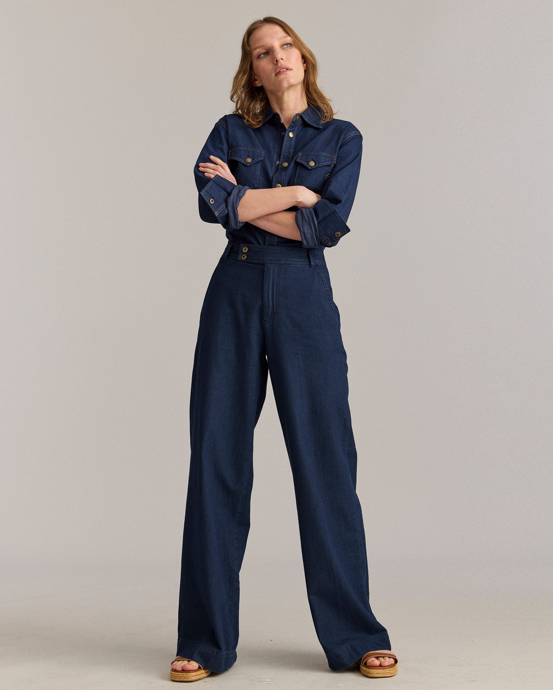 Denim Wide Leg Trouser
