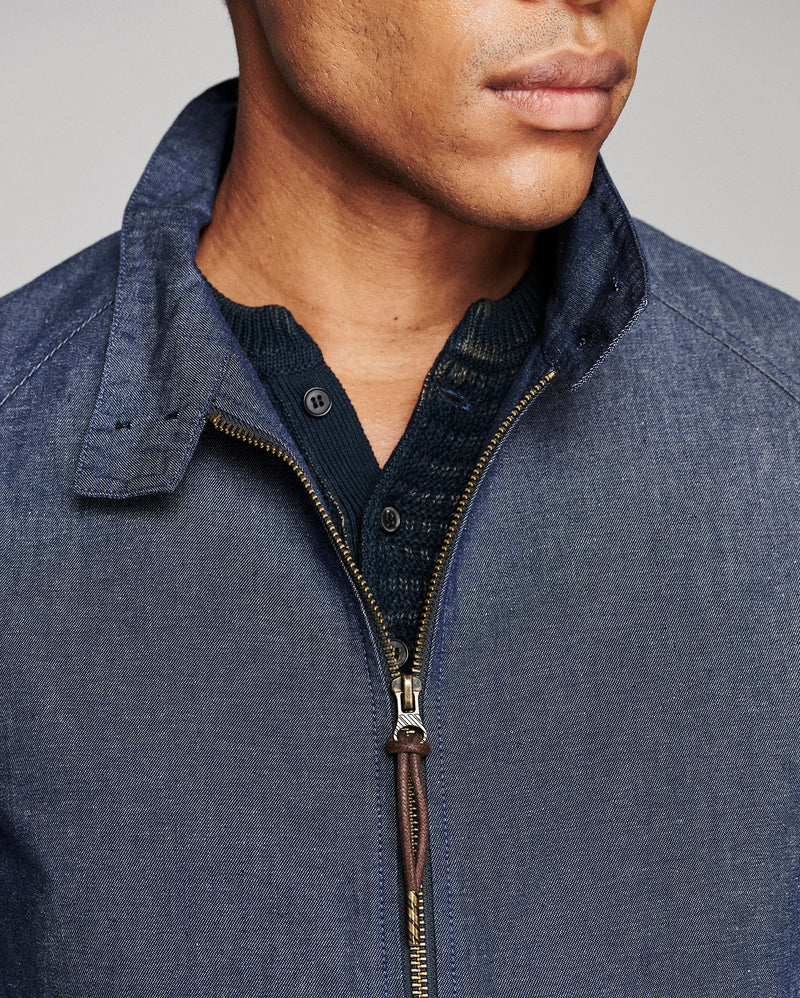 Waxed Denim Harrington Jacket