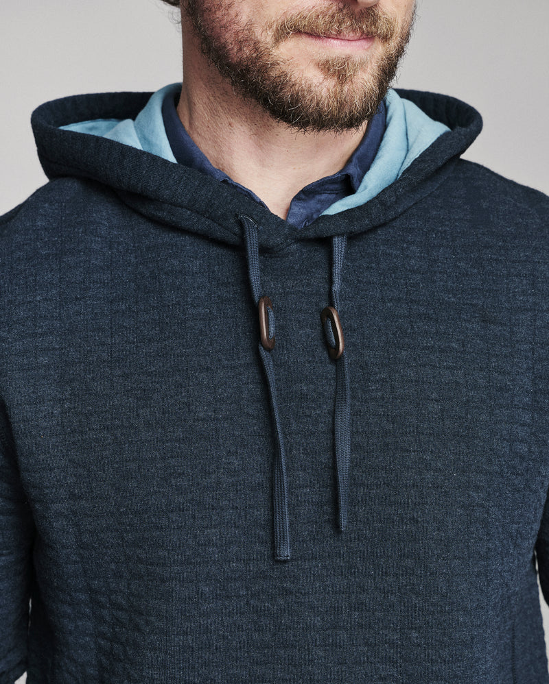 Box Quilt Hoodie Pullover