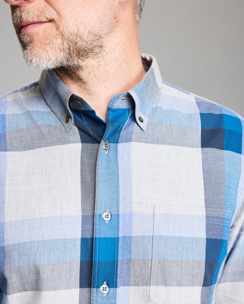 Large Scale Plaid Melange Tuscumbia Shirt Button Down