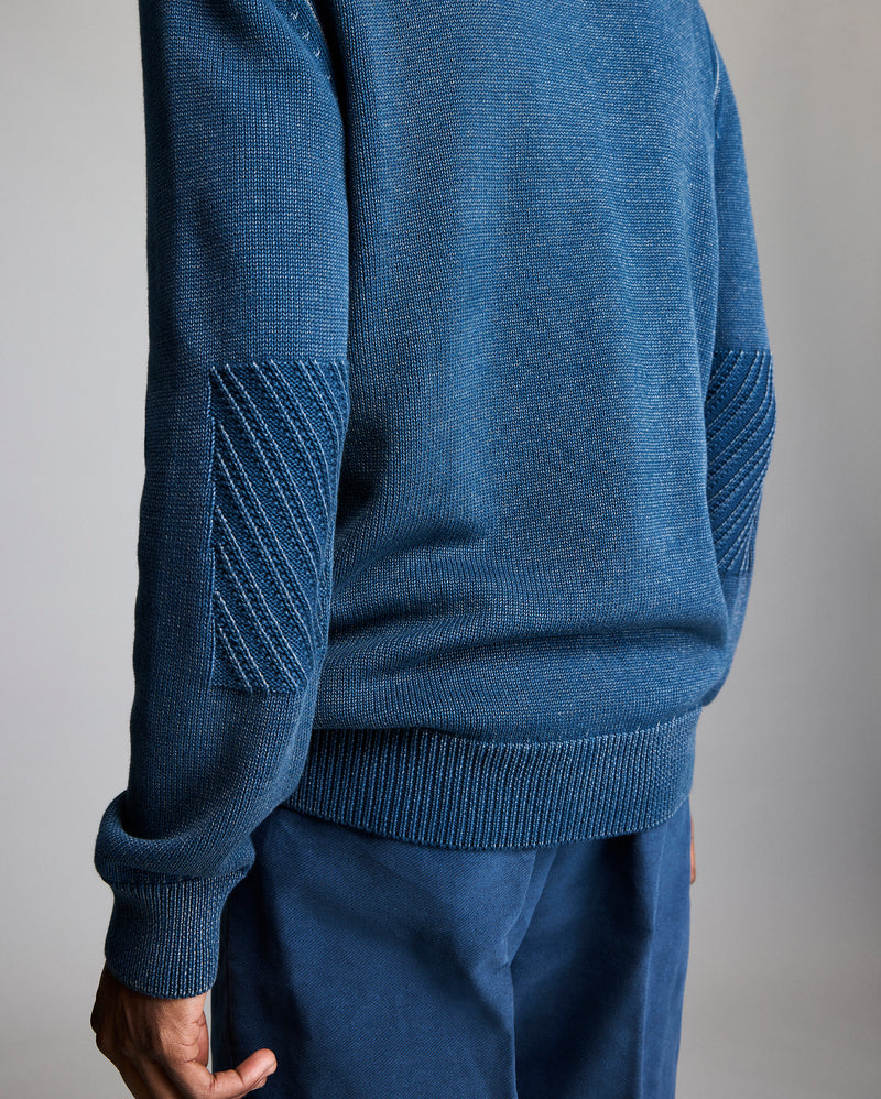 Garment-Dyed Henley Sweater