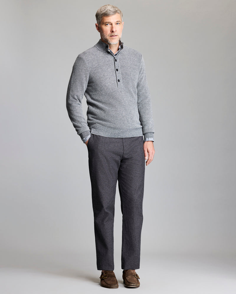 Button Placket Twill Pullover