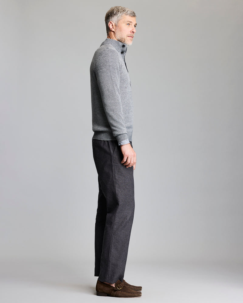 Button Placket Twill Pullover