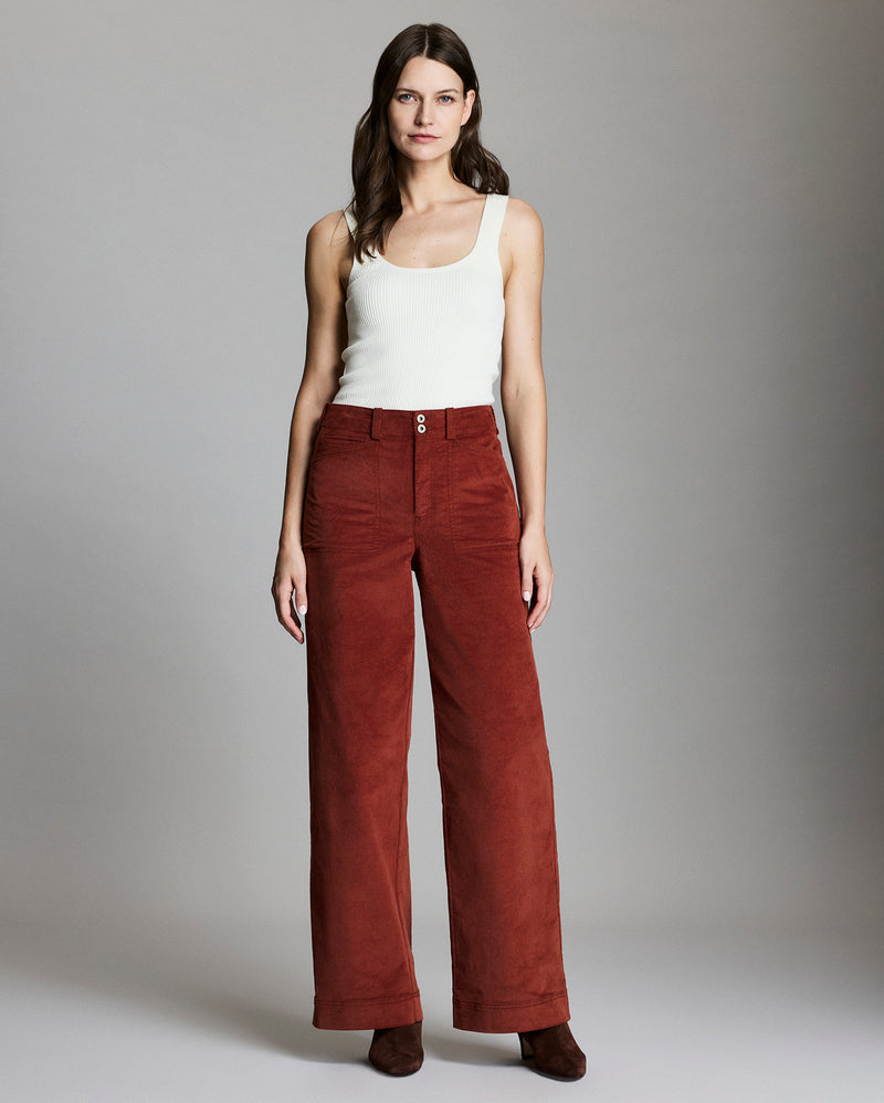 Velvet Twill Wide Leg Pant
