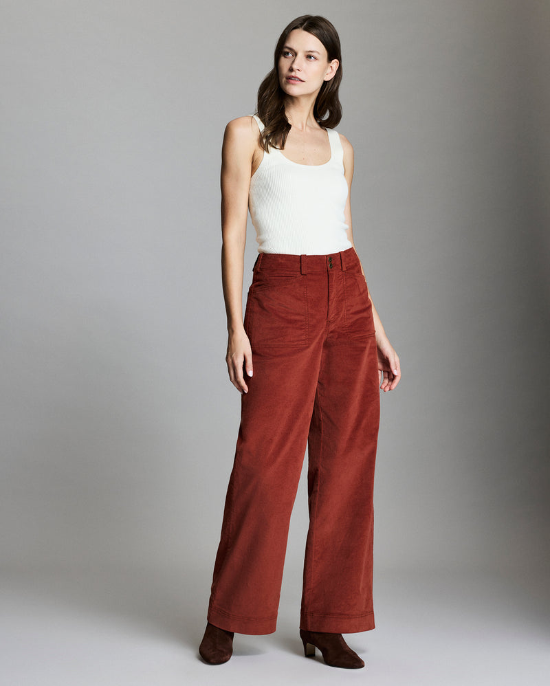 Velvet Twill Wide Leg Pant