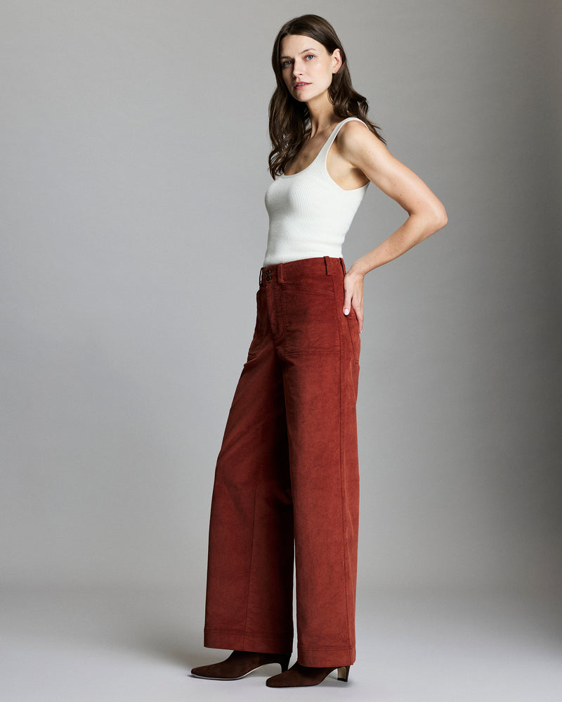 Velvet Twill Wide Leg Pant