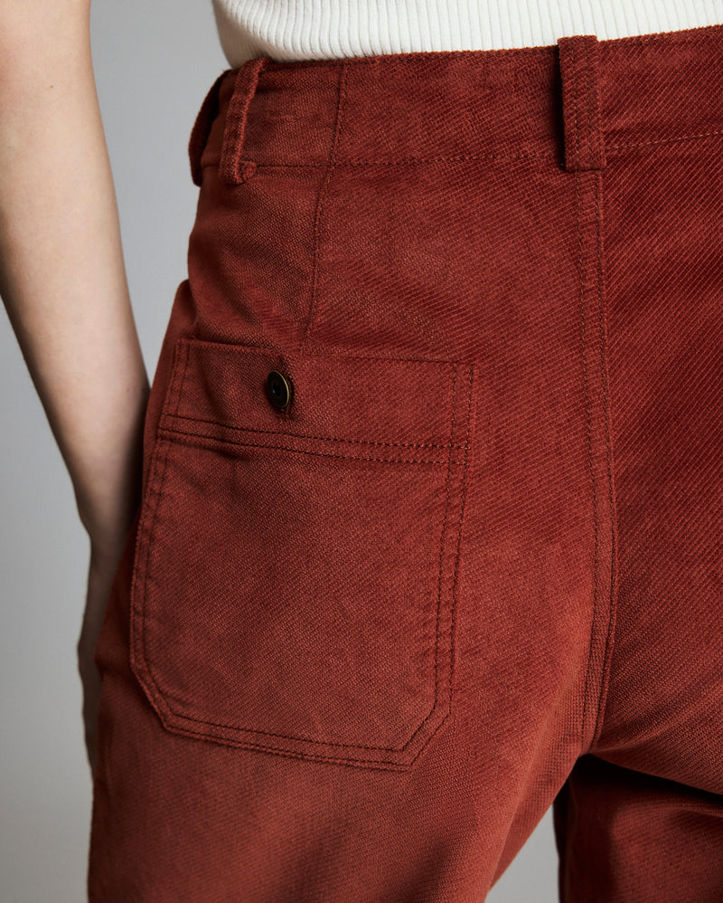 Velvet Twill Wide Leg Pant