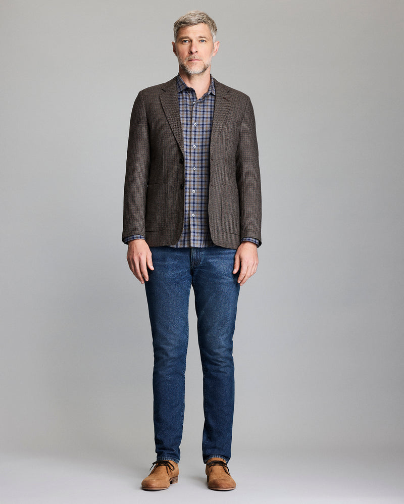 Virgin Wool Melange Houndstooth Walton Jacket