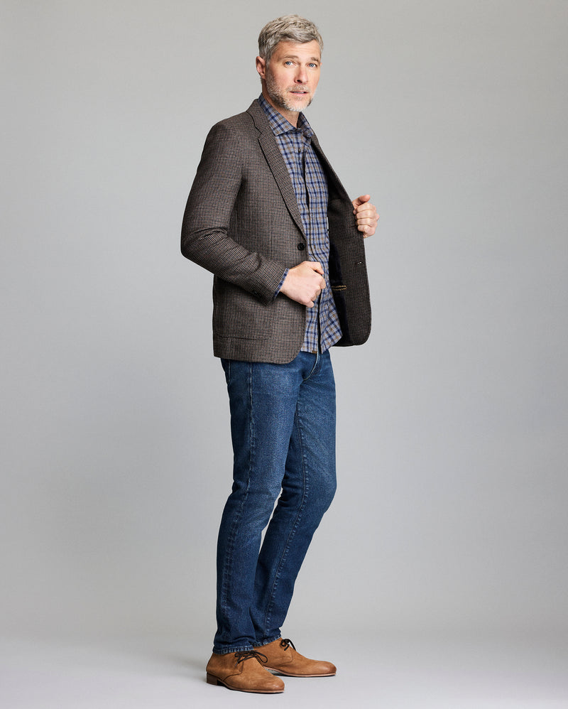 Virgin Wool Melange Houndstooth Walton Jacket