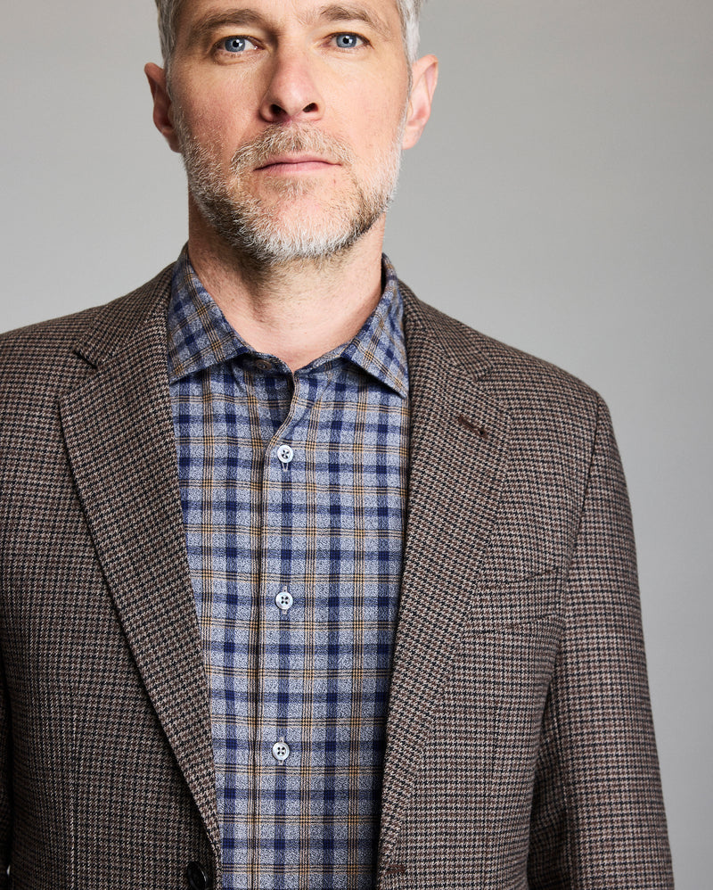 Virgin Wool Melange Houndstooth Walton Jacket