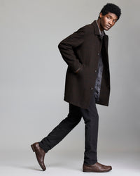 PLAID COOPER OVERCOAT	BROWN MULTI