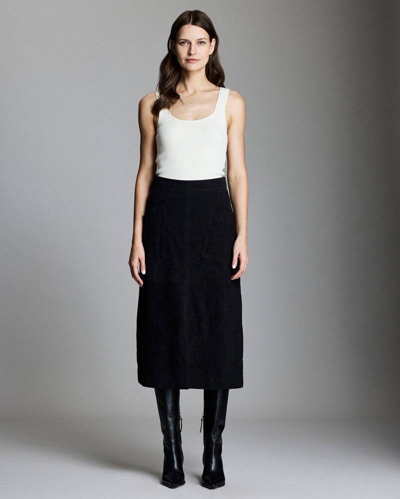 A-Line Suede Skirt