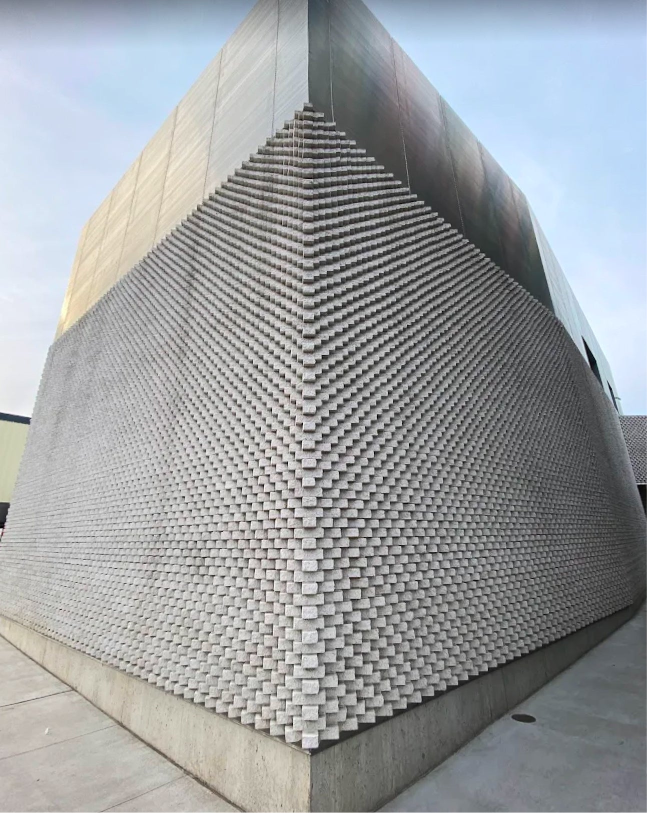 Modern architectural building with a unique facade design