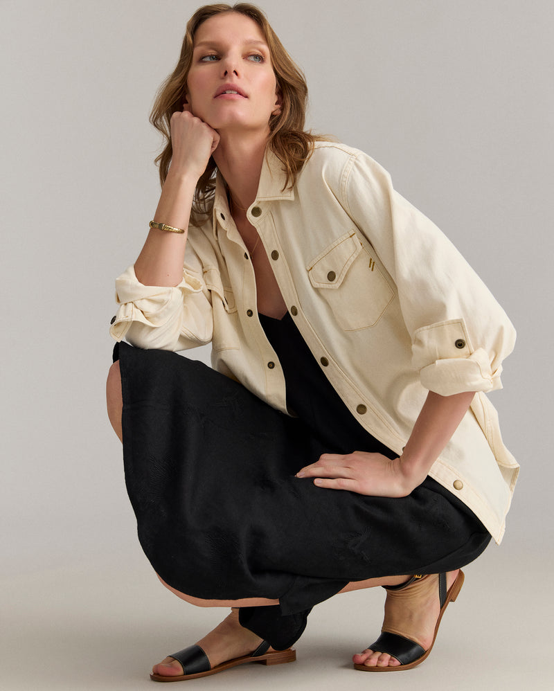 Linen Shirttail Slip Dress