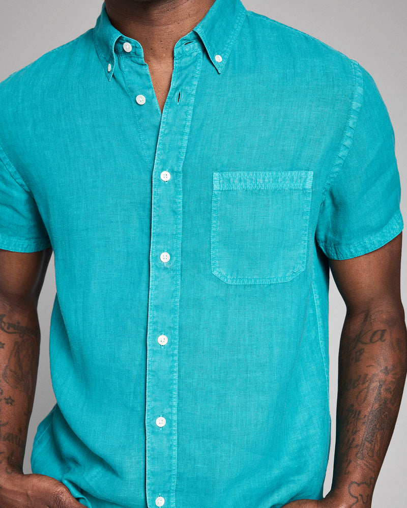 Short Sleeve Linen Tuscumbia Shirt Button Down
