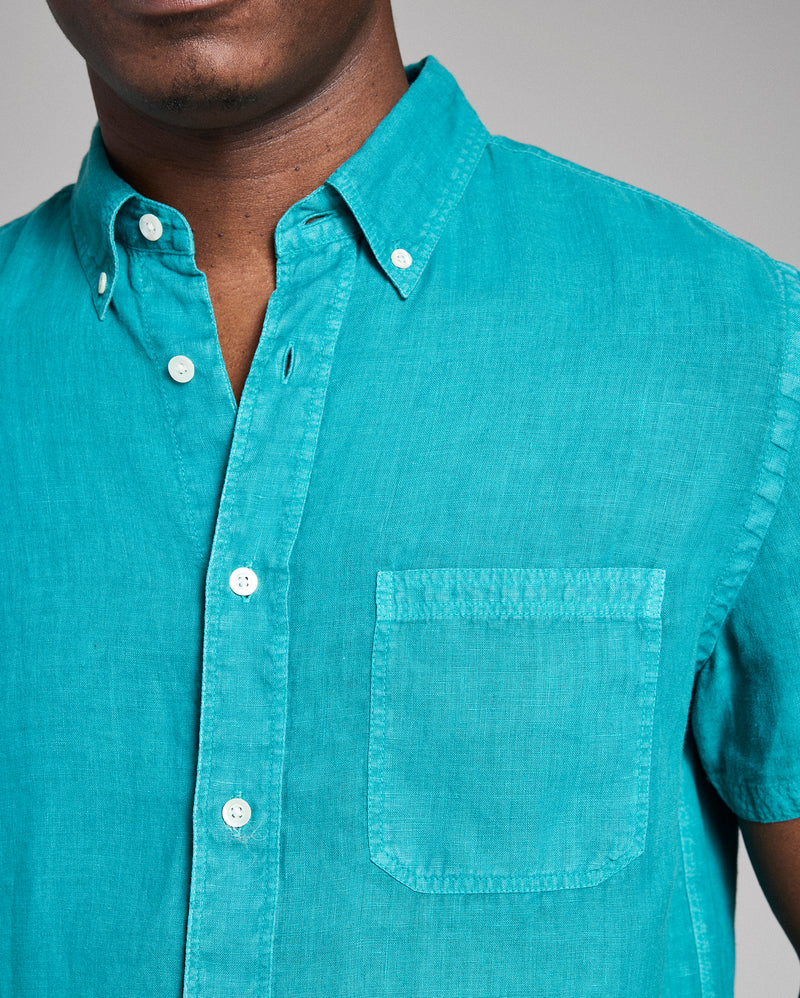 Short Sleeve Linen Tuscumbia Shirt Button Down
