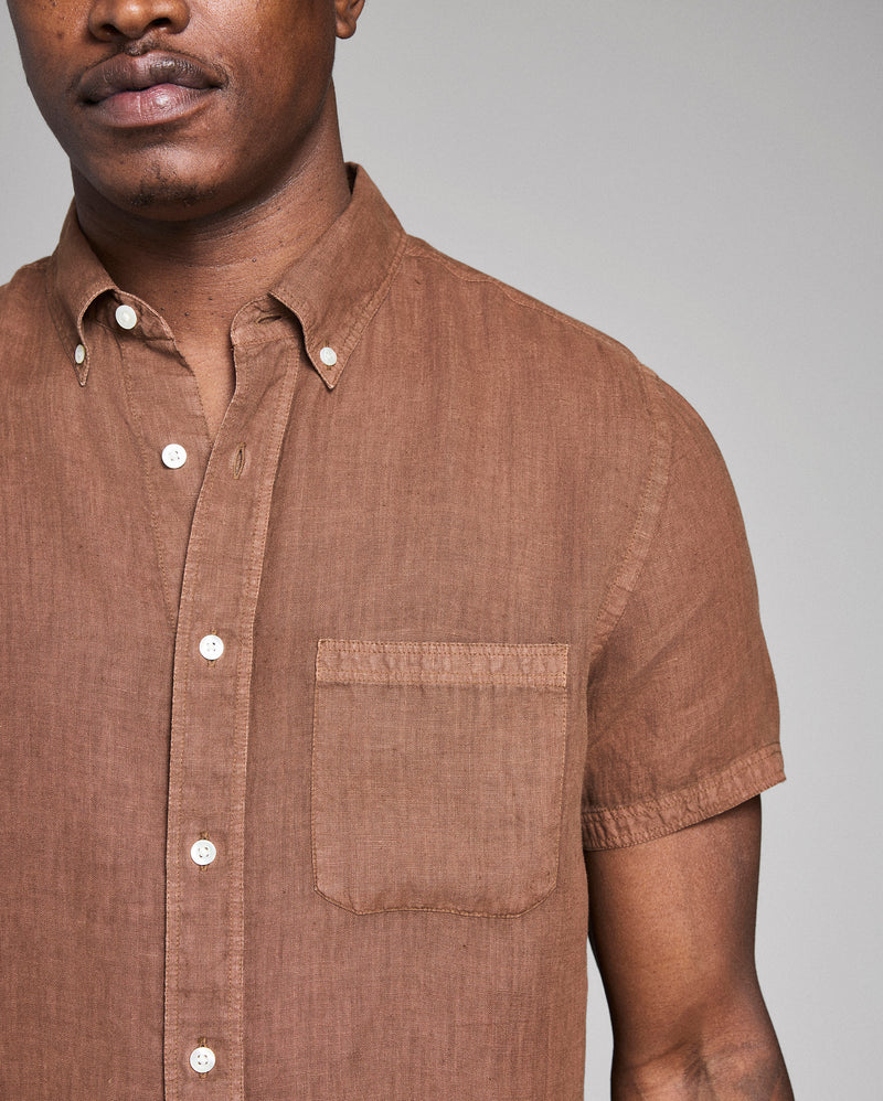 Short Sleeve Linen Tuscumbia Shirt Button Down