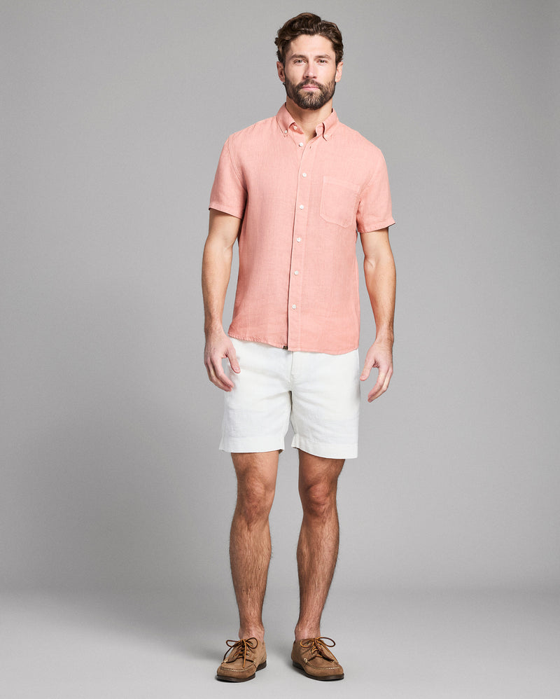 Short Sleeve Linen Tuscumbia Shirt Button Down