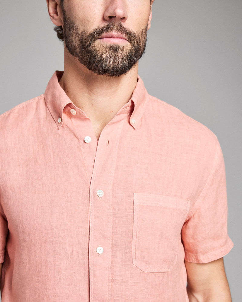 Short Sleeve Linen Tuscumbia Shirt Button Down