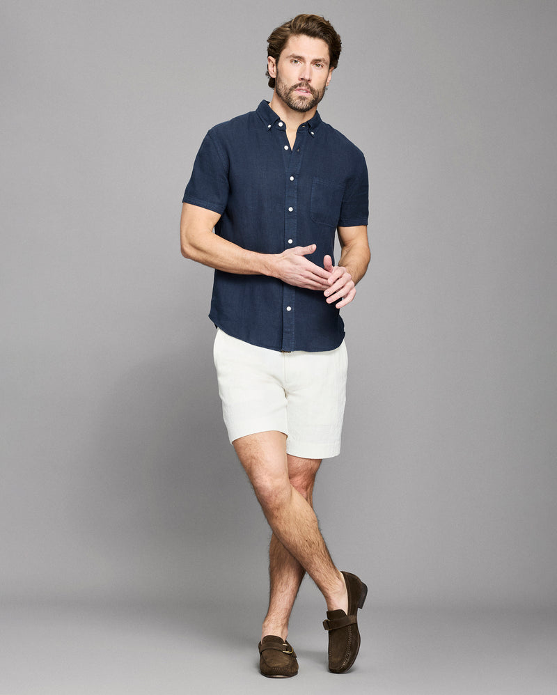 Short Sleeve Linen Tuscumbia Shirt Button Down