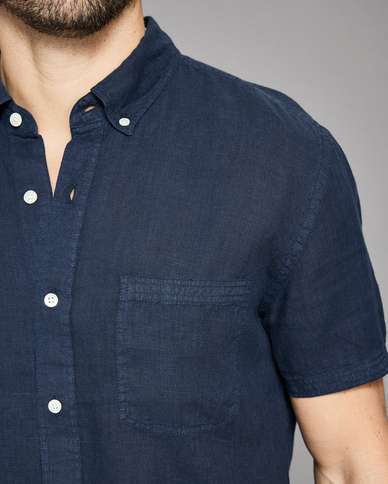 Short Sleeve Linen Tuscumbia Shirt Button Down