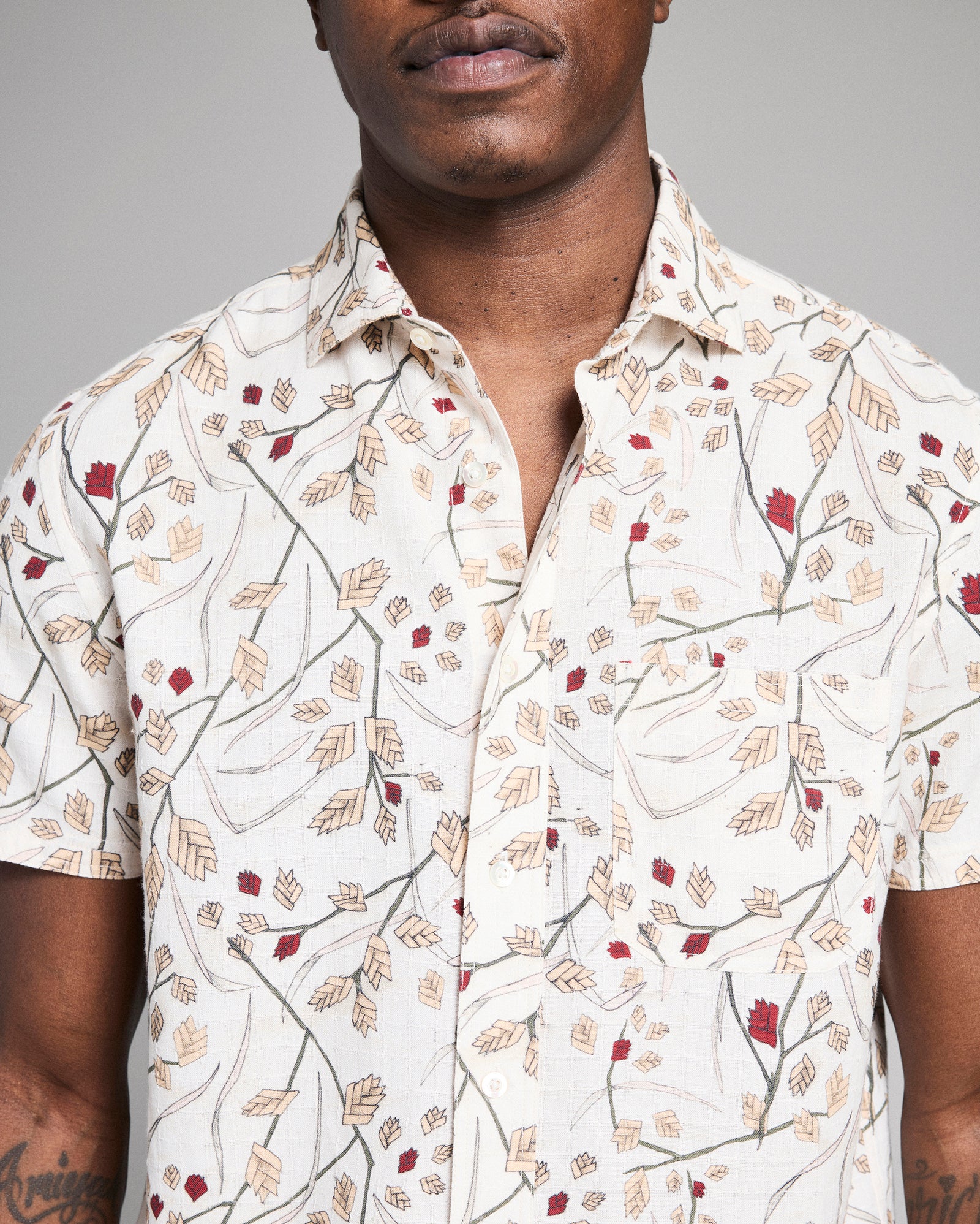 Short Sleeve Textural Sea Oat Treme Shirt