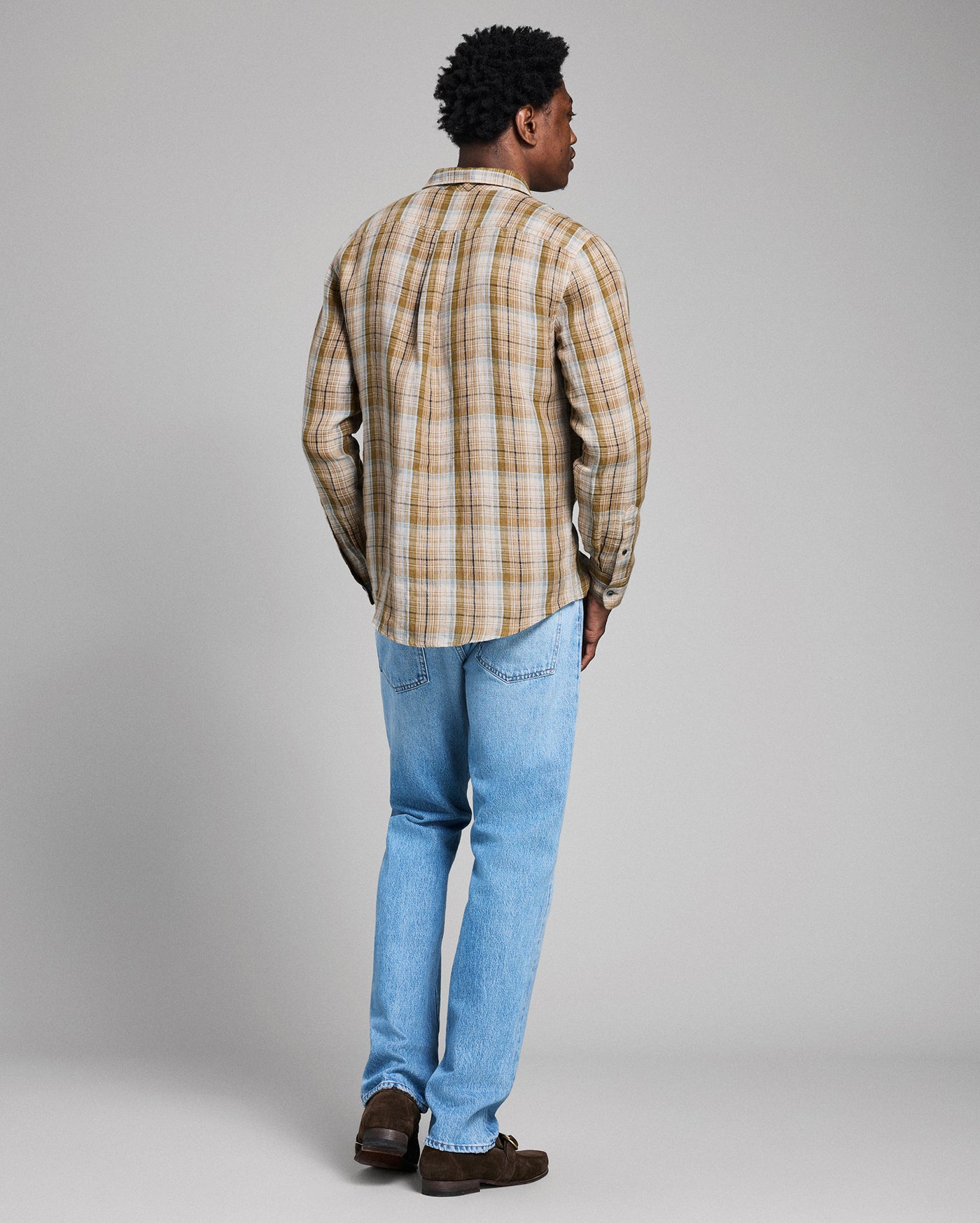 Dobby Plaid Linen Cedar Shirt