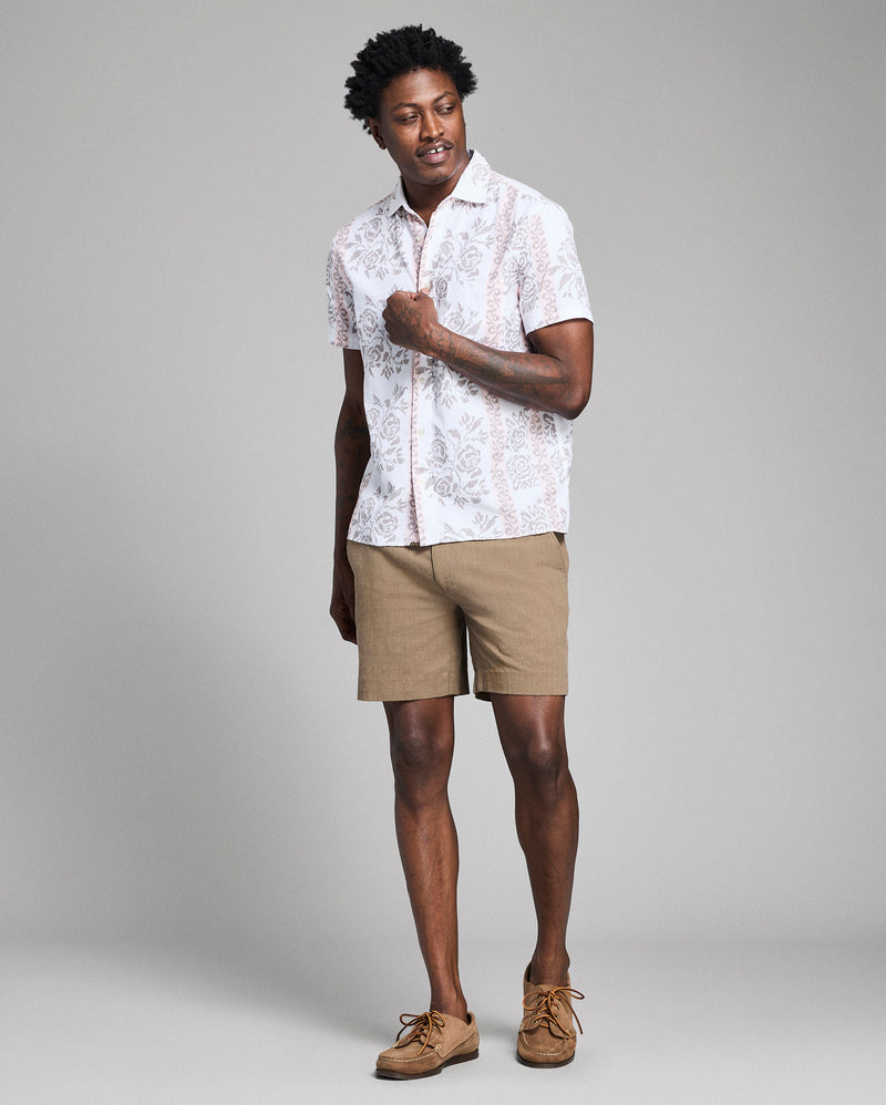 Short Sleeve Textural Tropical Roses Treme Shirt