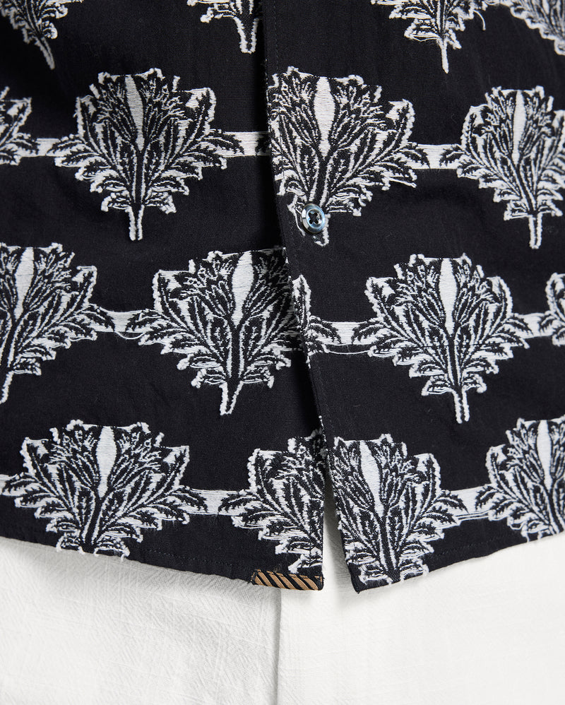 Short Sleeve Botanical Jacquard Camp Shirt