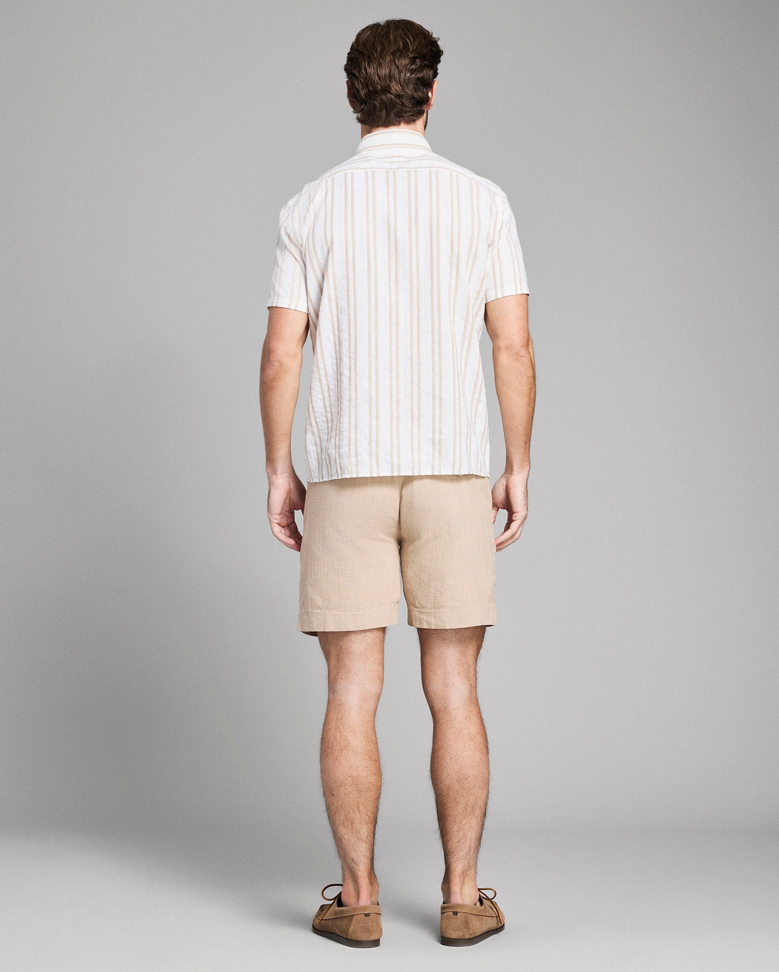 Short Sleeve Textured Dobby Stripe Contrast Treme
