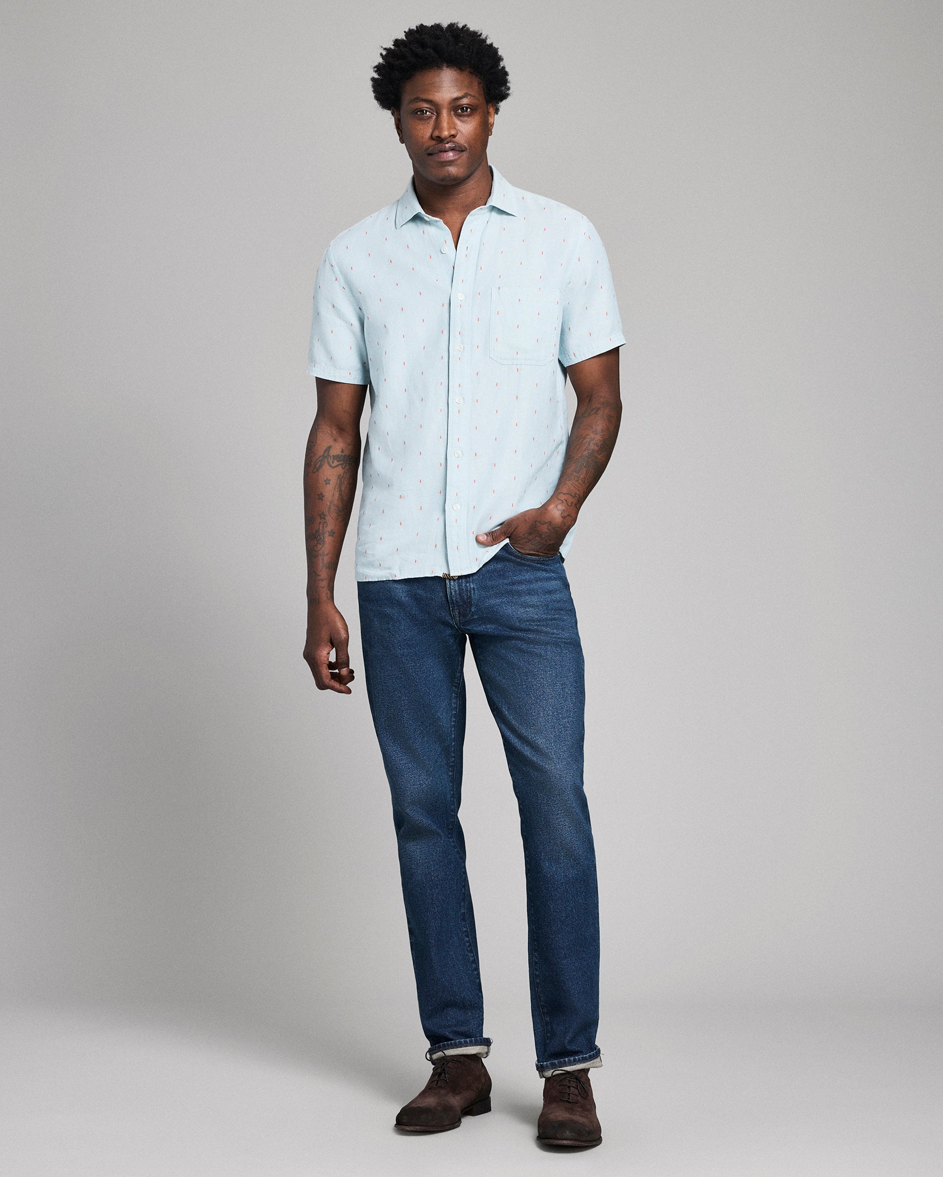 Short Sleeve Herringbone Treme Shirt