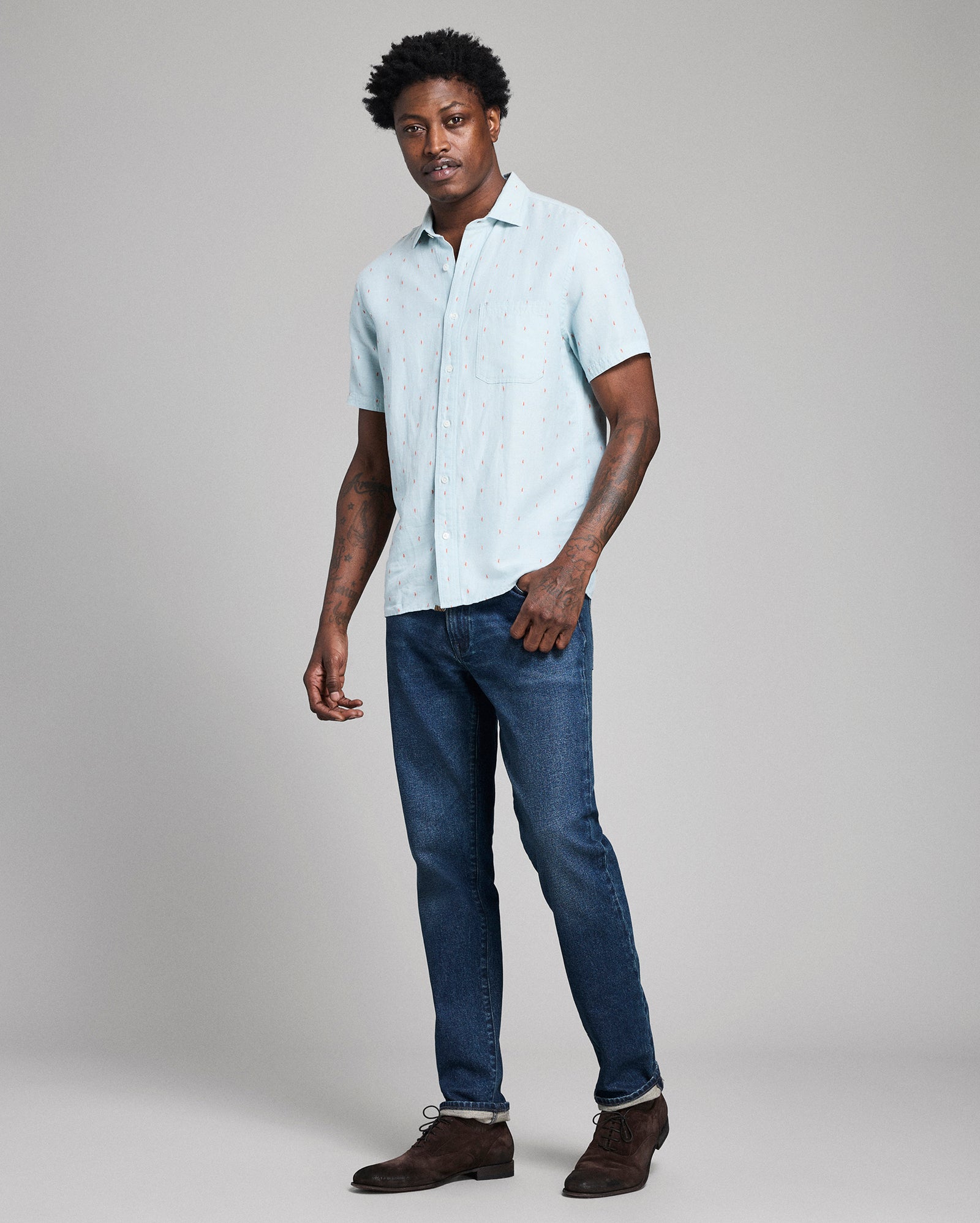 Short Sleeve Herringbone Treme Shirt