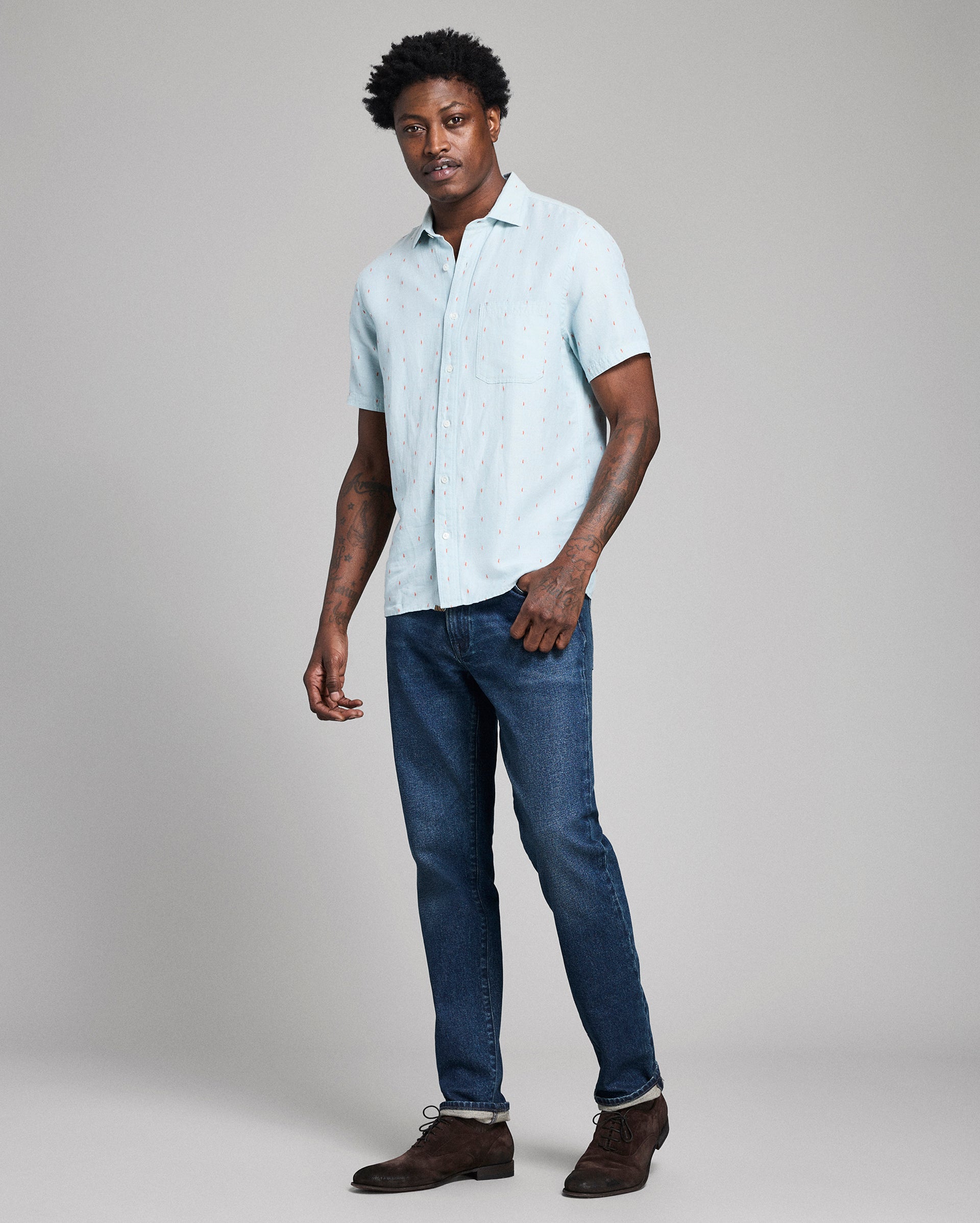 Short Sleeve Herringbone Treme Shirt