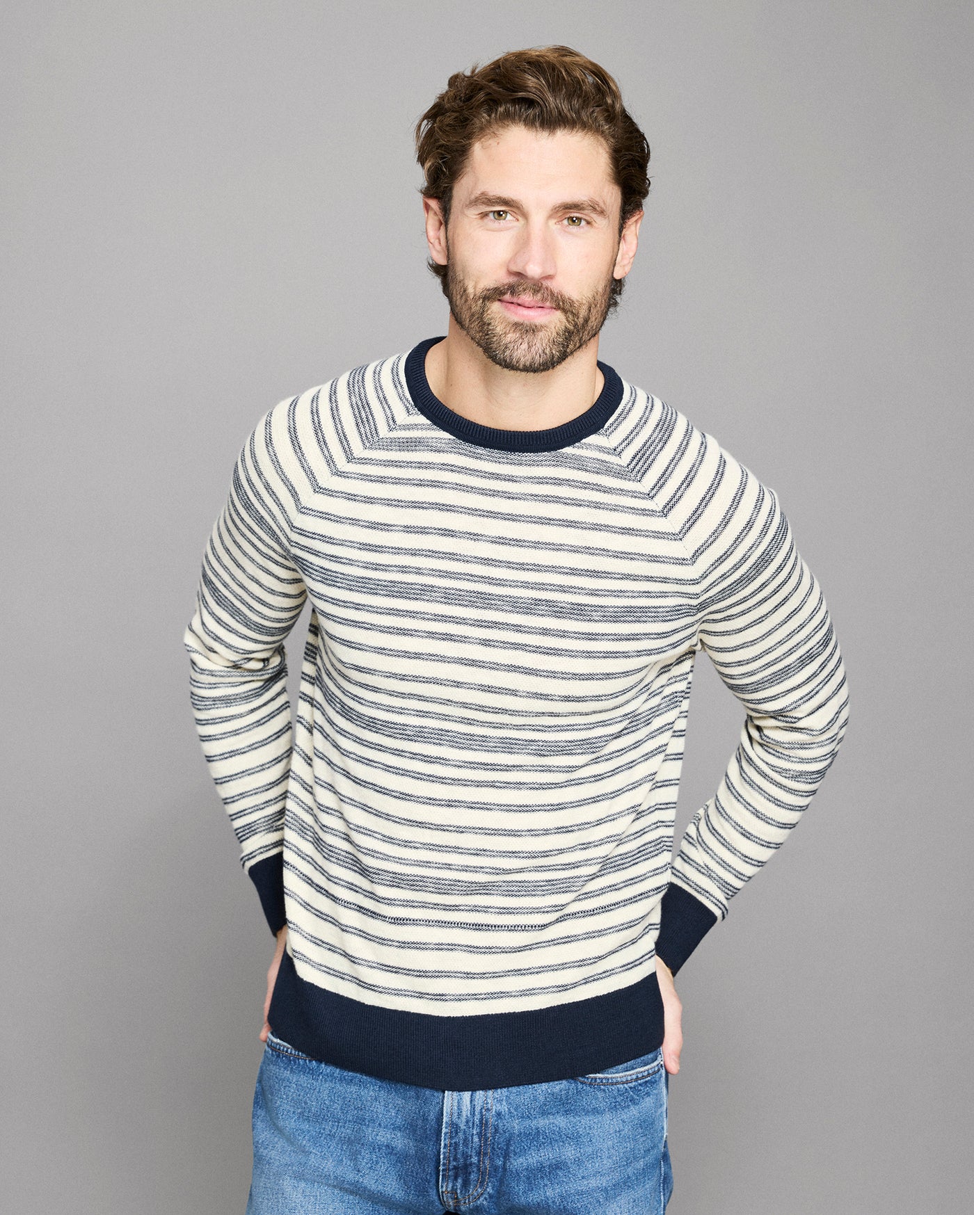 Raglan Stripe Crew