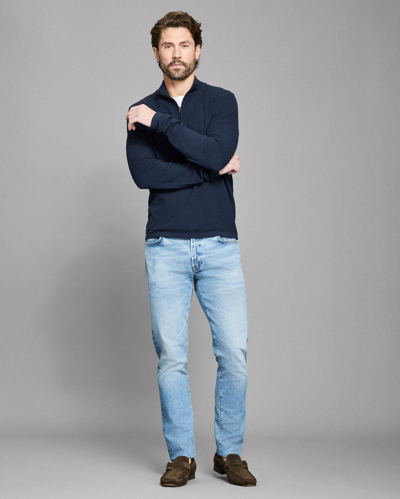 Fine Gauge Textured Half Zip