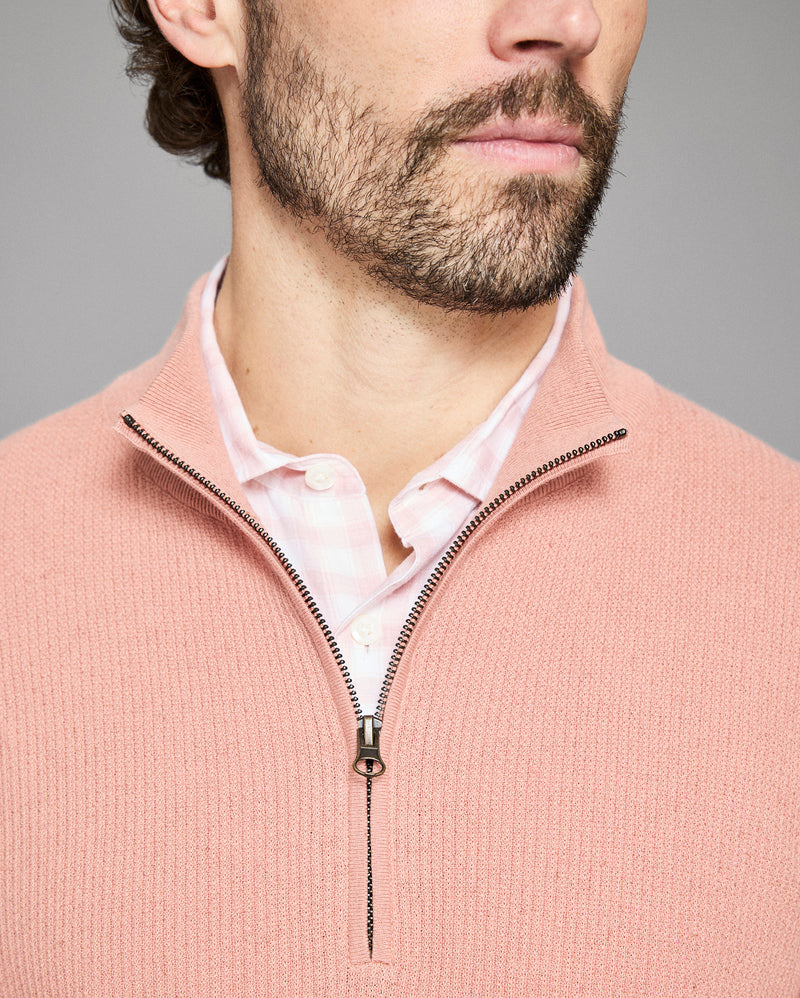 Fine Gauge Textured Half Zip