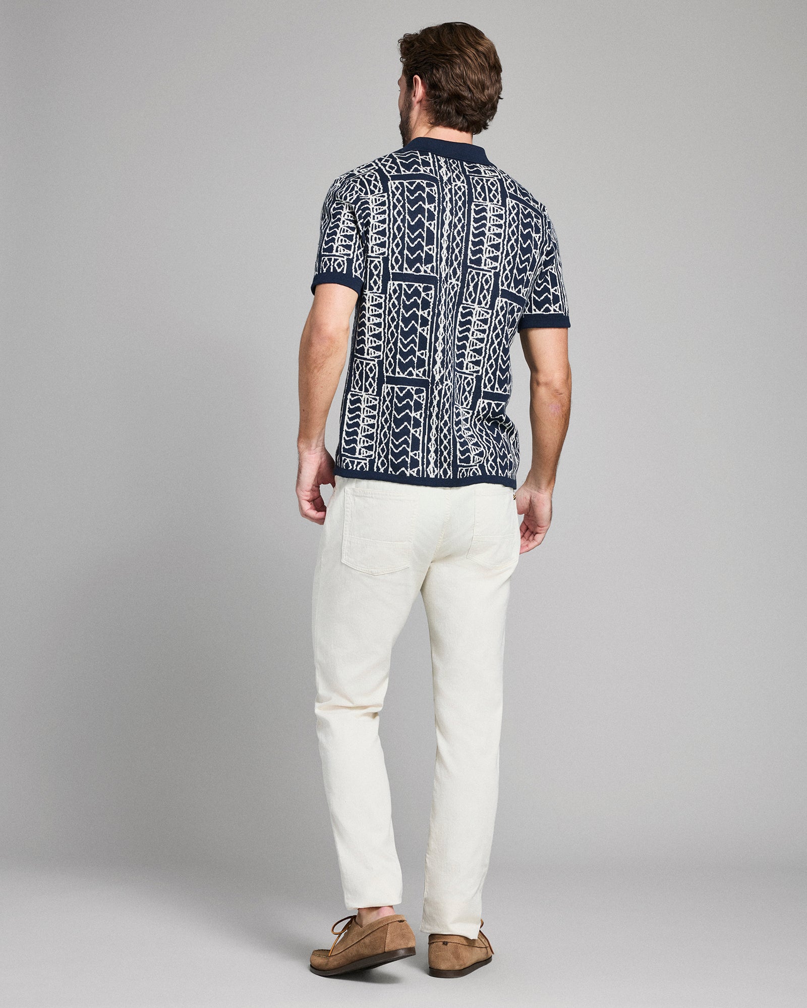 Geo Stitch Sweater Polo