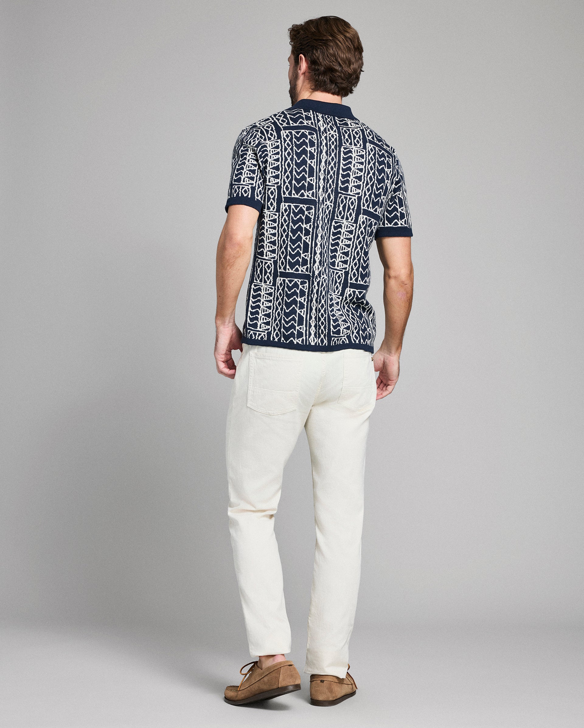 Geo Stitch Sweater Polo