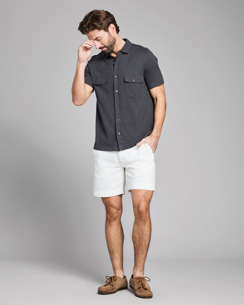 Short Sleeve Hemp Cotton Knit Shirt