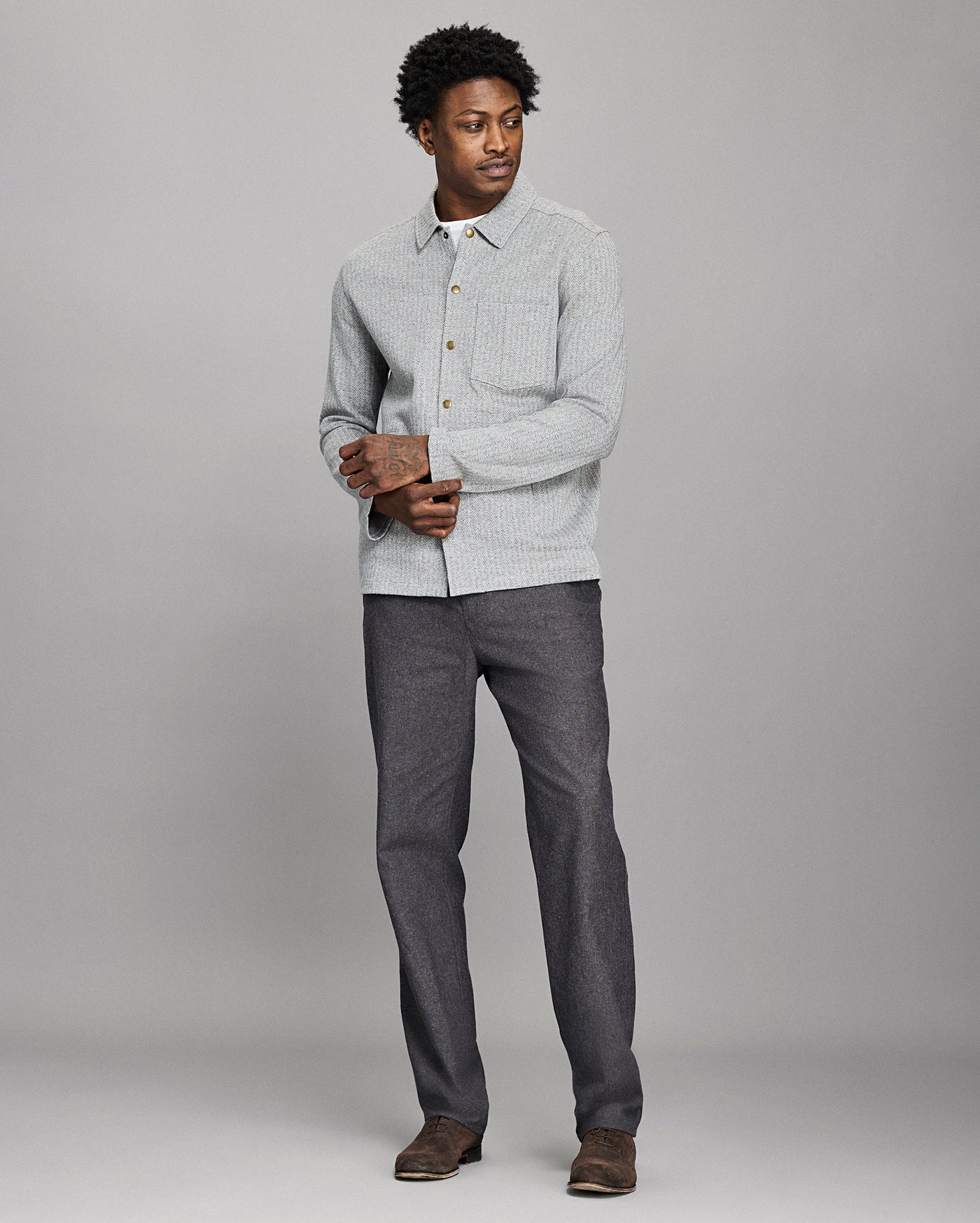 Numajiri Herringbone Shirt Jacket