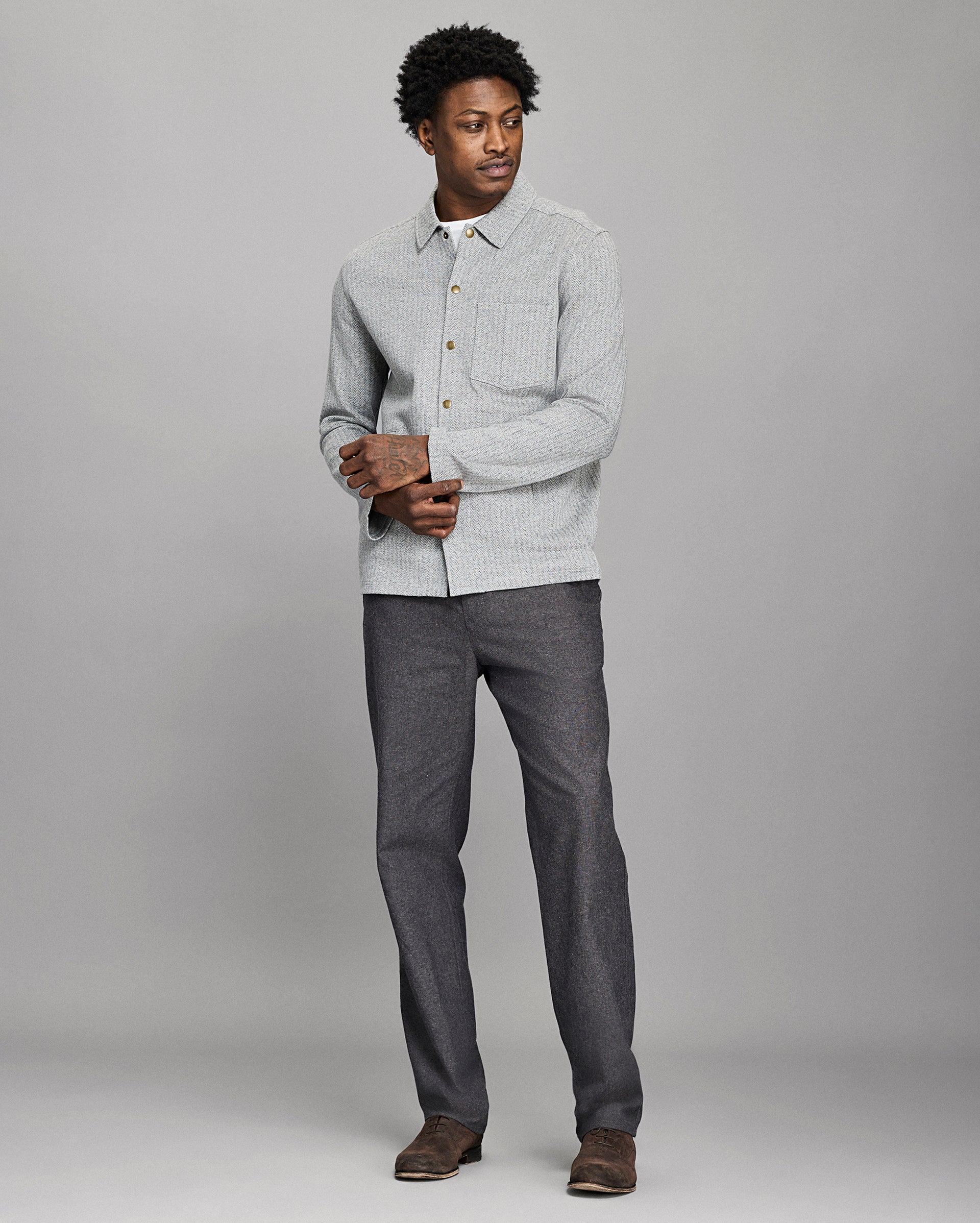 Numajiri Herringbone Shirt Jacket