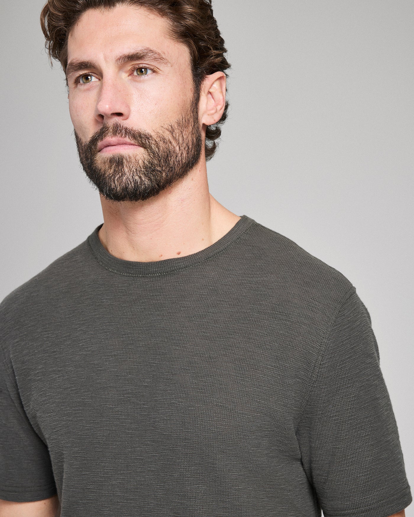 Short Sleeve Slub Tuck Crew