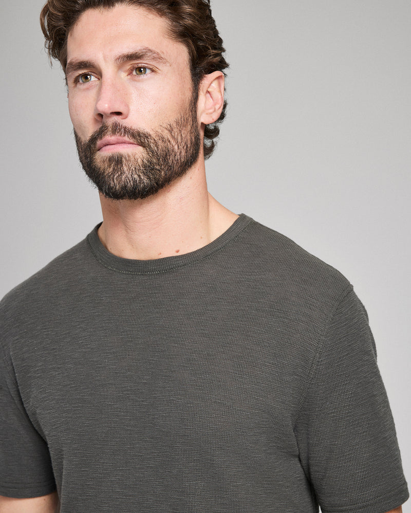 Short Sleeve Slub Tuck Crew