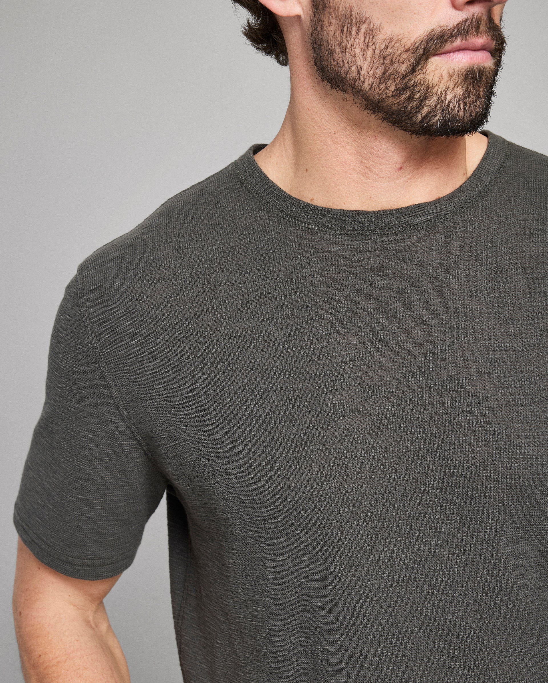 Short Sleeve Slub Tuck Crew