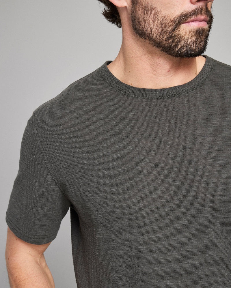 Short Sleeve Slub Tuck Crew