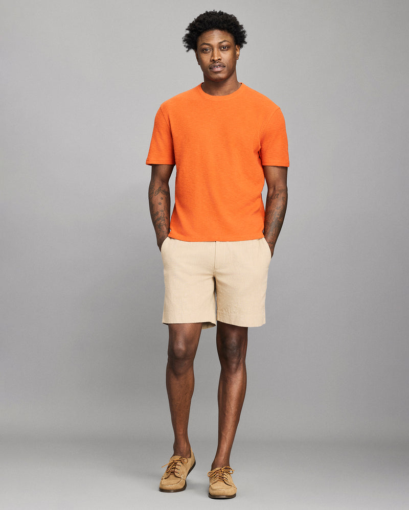 Short Sleeve Slub Tuck Crew