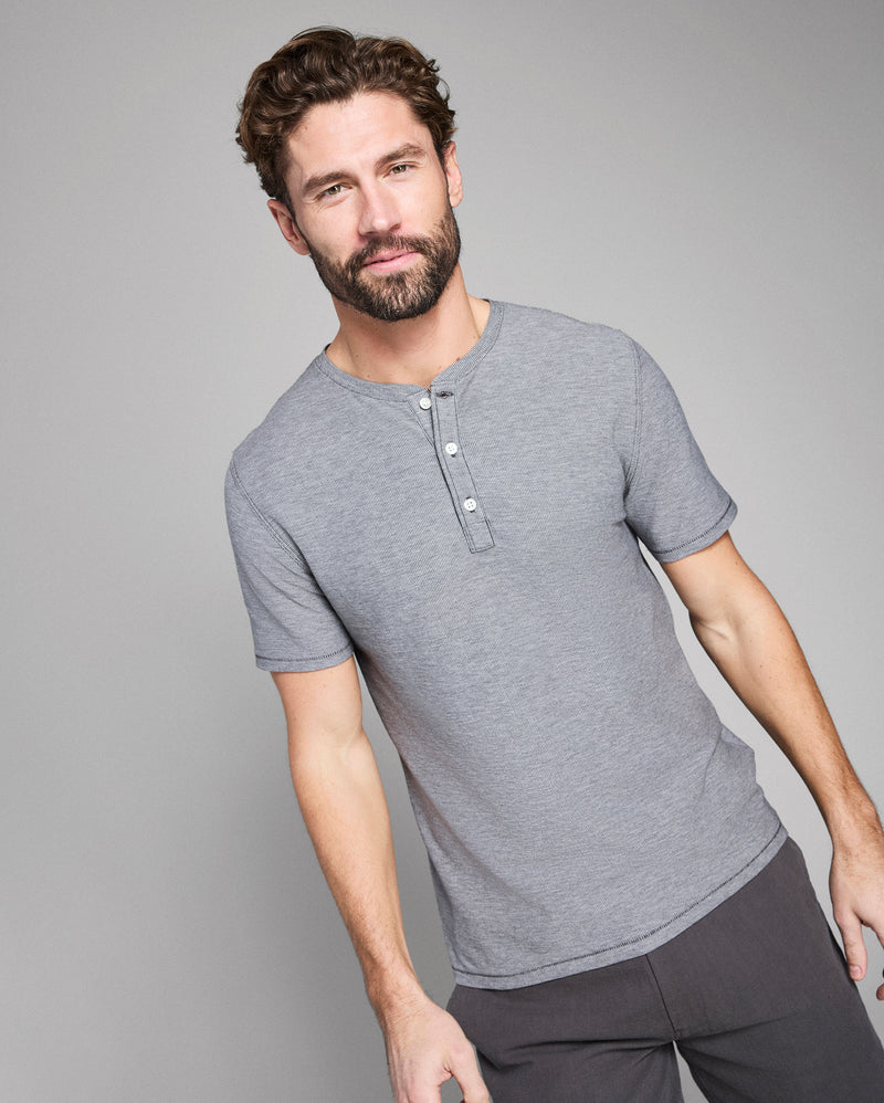 Short Sleeve Birdseye Henley